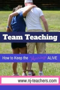 Why Team Teaching Is Like a Marriage (and how to keep the MAGIC alive) www.nj-teachers.com #teamteaching #teamintheclassroom #workingtogetherintheclassroom #teamteachingmagic