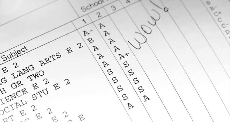 Student report card