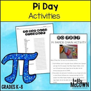 Pi Day Activities: Grades K-8. Example: No Prep Pi Paper Chain Activity