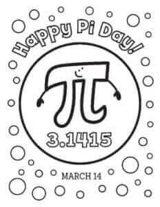 Happy Pi Day! March 14 - Pi symbol with 3.1415 underneath it