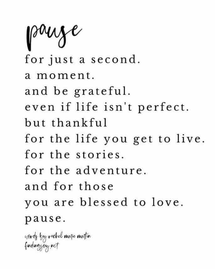Pause and Be Grateful Poem