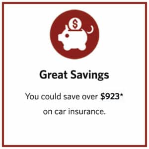 Great savings! You could save over $923 on car insrance